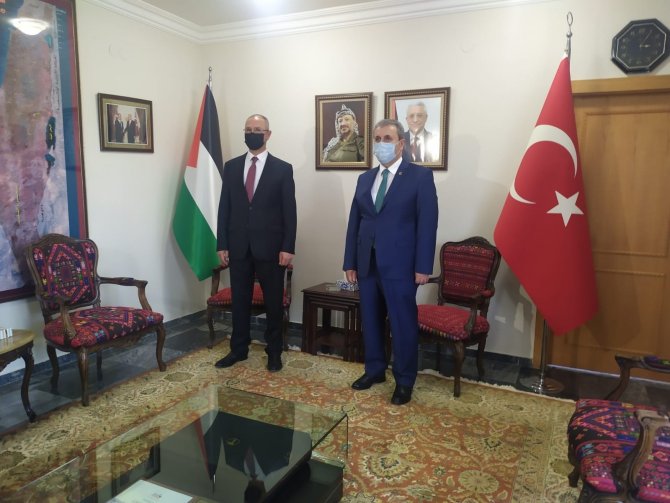 Bbp Genel Başkanı Destici, Filistin Büyükelçiliğini Ziyaret Etti