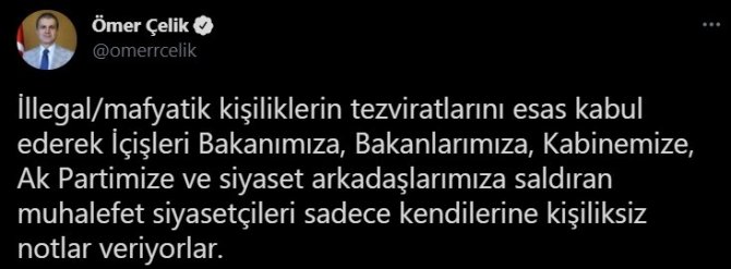 Ak Parti Sözcüsü Çelik: Şiddetle Kınıyoruz