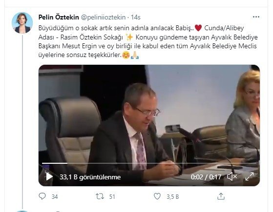 Rasim Öztekin’in Adı Alibey (Cunda) Adası’nda Yaşayacak
