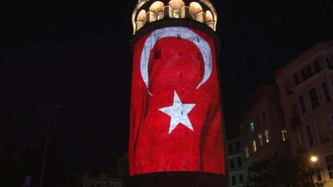 19 Mayıs Atatürk’ü Anma, Gençlik Ve Spor Bayramı, Galata Kulesi’ne Yansıtılan Slayt İle Kutlandı