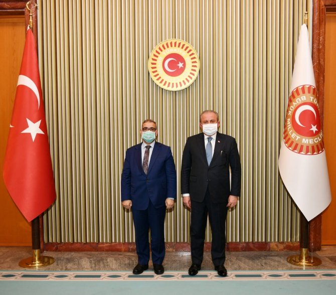 Tbmm Başkanı Şentop, Libya Devlet Yüksek Konseyi Başkanı El Meşri İle Görüştü