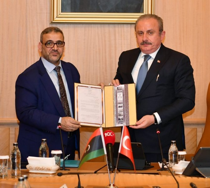 Tbmm Başkanı Şentop, Libya Devlet Yüksek Konseyi Başkanı El Meşri İle Görüştü