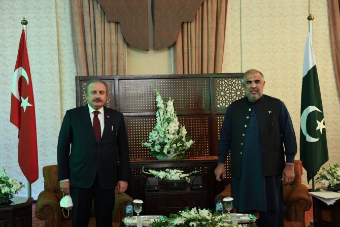 Tbmm Başkanı Şentop, Pakistan Ulusal Meclis Başkanı Kayser İle Bir Araya Geldi