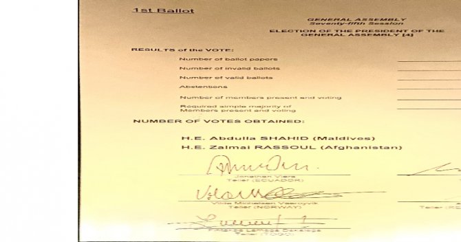 Bm 76’ıncı Genel Kurul Başkanlığına Maldivler Dışişleri Bakanı Shahid Seçildi