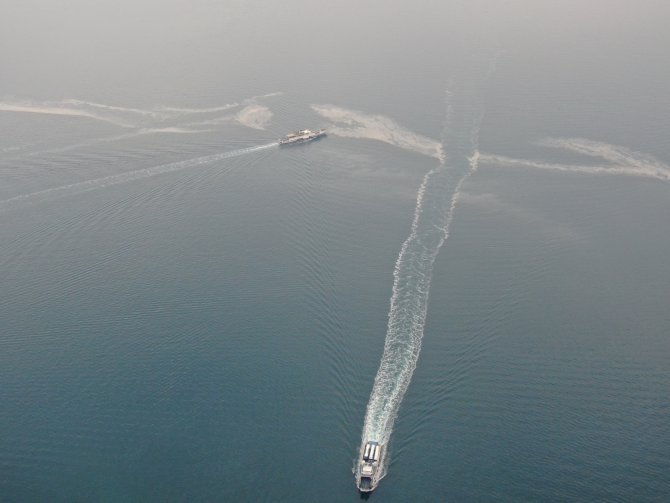 Sahilden Adalara Uzanan Müsilaj Tabakası Drone İle Görüntülendi