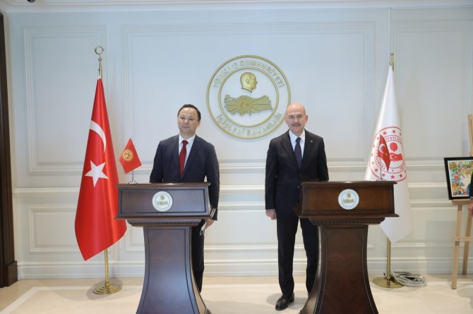Bakan Soylu, Kırgızistan Dışişleri Bakanı Kazakbaev İle Bir Araya Geldi
