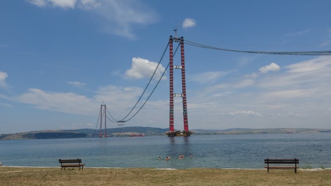 1915 Çanakkale Köprüsü’nün Askı Halat Montajı Başladı