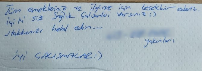 Hastaneden Taburcu Olan Kadının Yakınlarının Bıraktığı Not Duygulandırdı