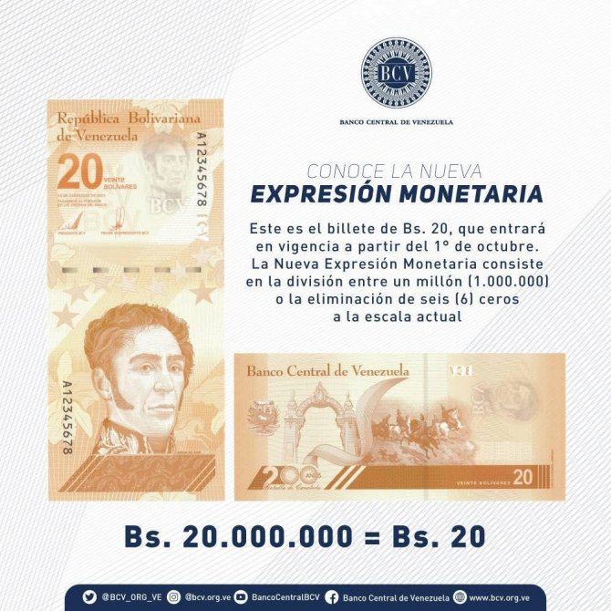 Venezuela Para Biriminden 6 Sıfırı Atıyor