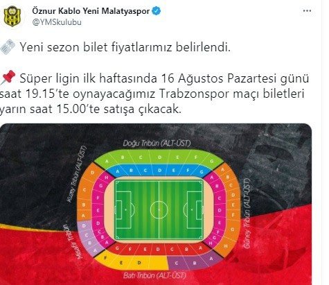 Yeni Malatyaspor’da Yeni Sezon Bilet Fiyatları Belirlendi