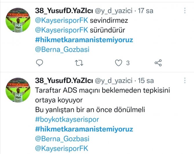 Kayserispor Taraftarından ’Hikmet Karaman’ İsyanı