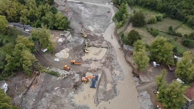 Selde Yıkılan Köprünün Yerine 36 Metrelik Panel Köprü İnşa Ediliyor