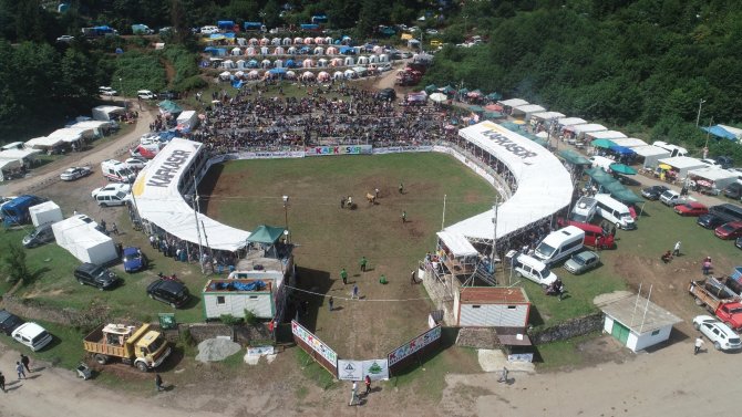 Kafkasör Boğa Güreşleri Renkli Görüntülere Sahne Oldu