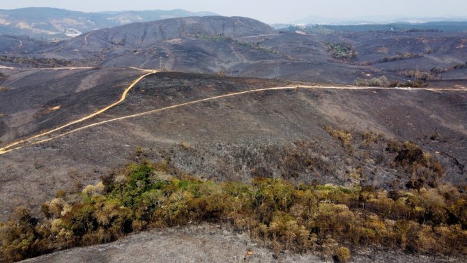 Brezilya’da Dilek Fenerinin Düştüğü Parkta Yangınla Mücadele Sürüyor