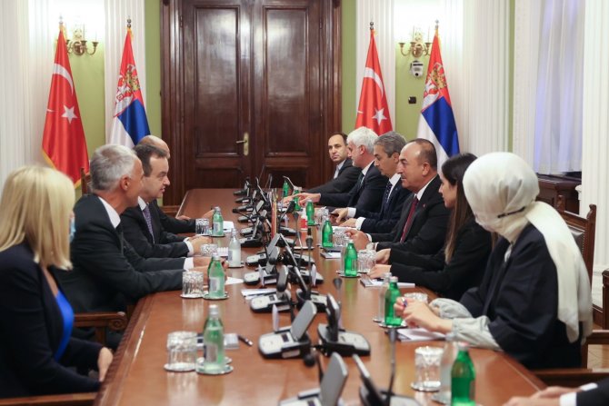 Dışişleri Bakanı Çavuşoğlu, Sırbistan Ulusal Meclisi Başkanı Daçiç İle Görüştü