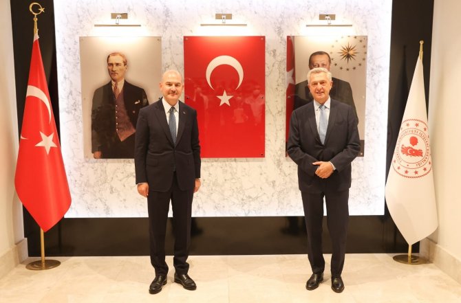 İ̇çişleri Bakanı Soylu, Birleşmiş Milletler Mülteciler Yüksek Komiseri Grandi’yi Kabul Etti