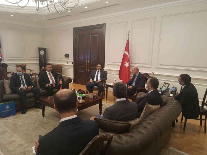 Bakan Soylu, Kırgızistan Acil Durumlar Bakanı Boobek Azikeev’i Kabul Etti