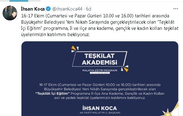Ak Parti Malatya’da “Teşkilât İ̇çi Eğitim”