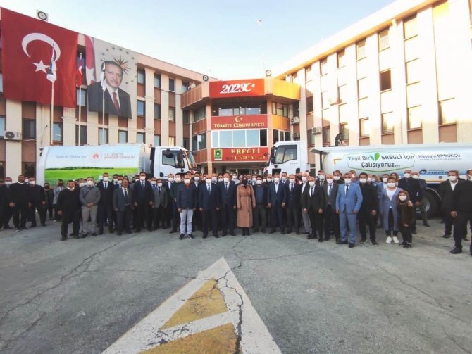 Ereğli Belediyesine Hibe Edilen Yeni Hizmet Araçları Tanıtıldı