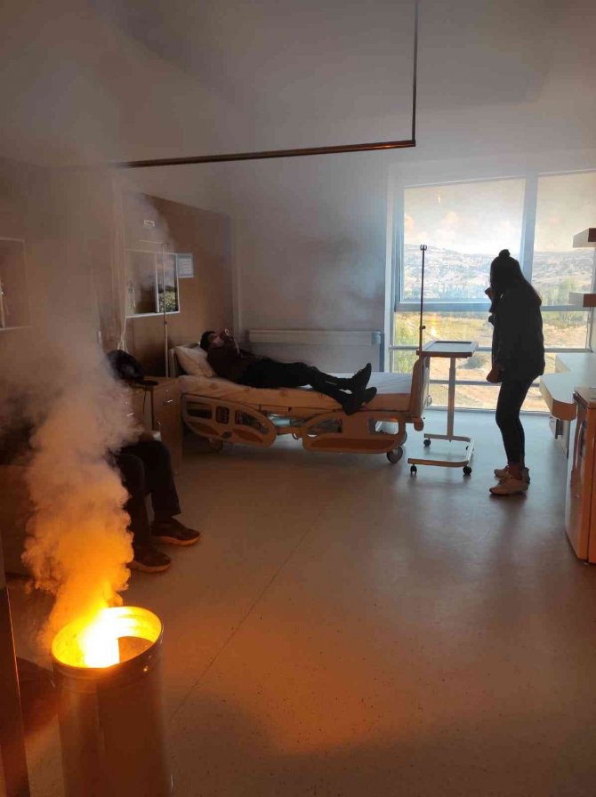 Hastanede Yangın Tatbikatı Gerçeğini Aratmadı