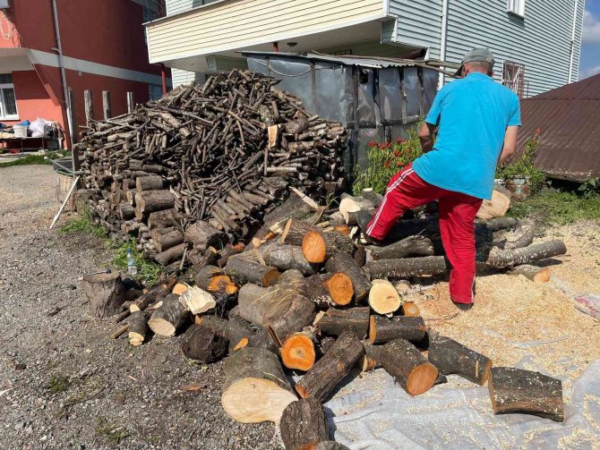 Vatandaşların Kışlık Odun Hazırlıkları Sürüyor