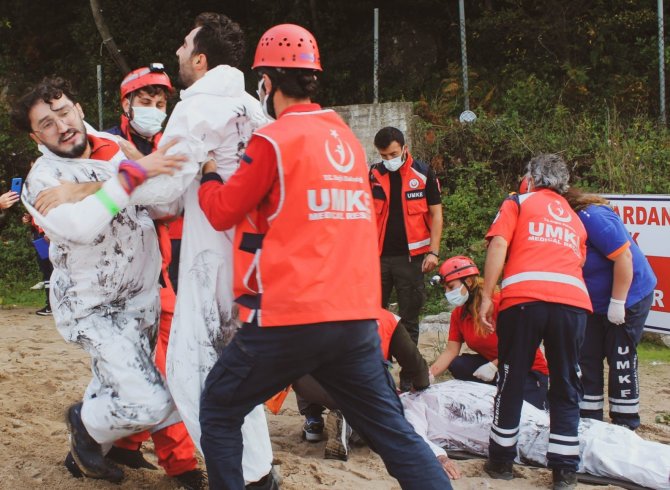 Umke Gönüllülerinden Gerçeğini Aratmayan Tatbikat