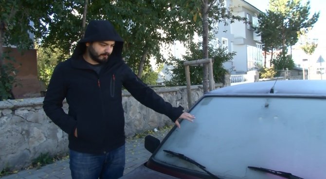 Erzurum’da Termometreler Eksi 5’e Düştü, Araç Camları Buz Tuttu