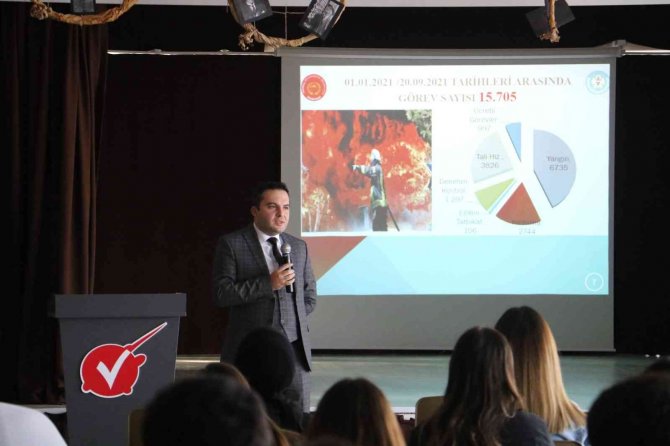 Başkan İ̇nal Öğrencilere İtfaiyeciliği Anlattı