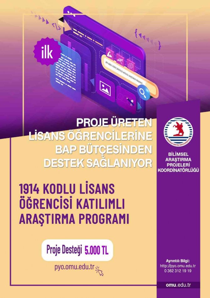 Omü’den Proje Üreten Lisans Öğrencilerine Maddi Destek