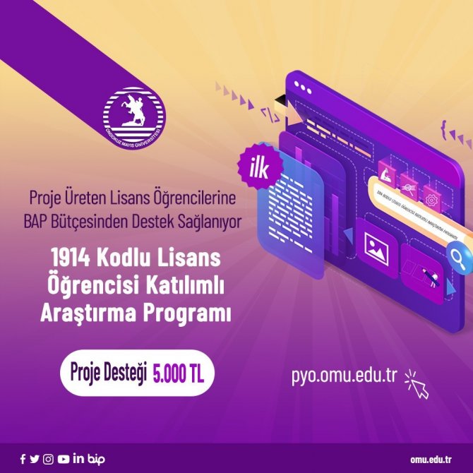 Omü’den Proje Üreten Lisans Öğrencilerine Maddi Destek