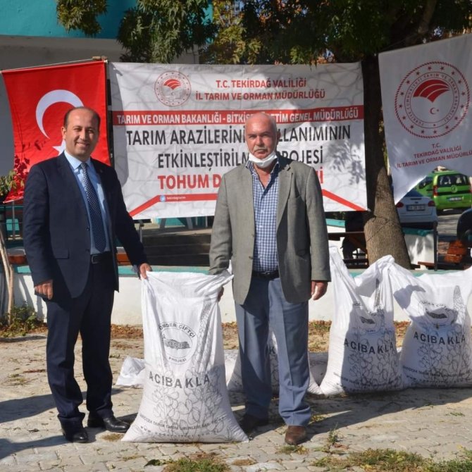30 Çiftçi Ailesine 15 Bin Kilogram Acı Bakla Tohumu