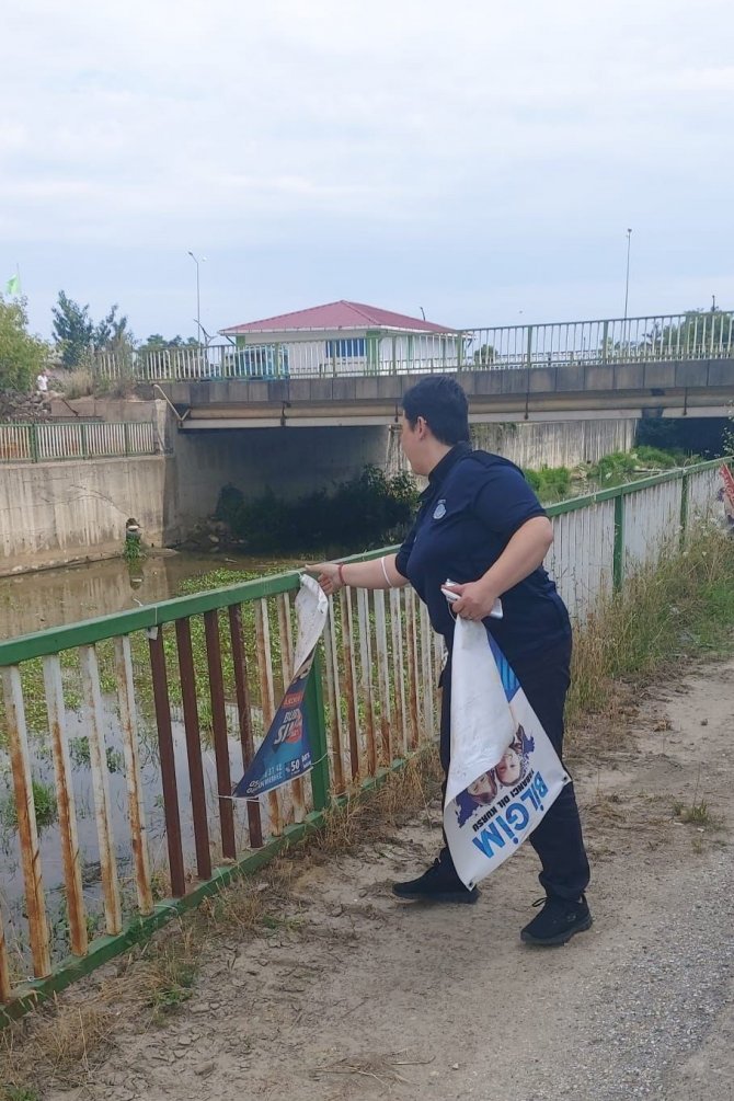 Giresun Belediyesi Zabıtasından İzinsiz Afiş Denetimi