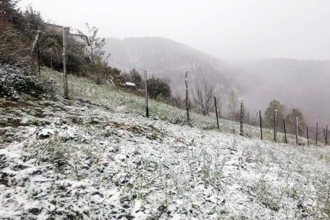 Gümüşhane’nin Yükseklerinde Kar Yağışı Başladı