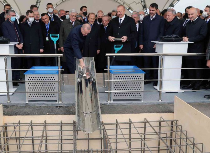 Erdoğan Ve Aliyev, Karabağ’da Kara Yollarının Temel Atma Törenine Katıldı