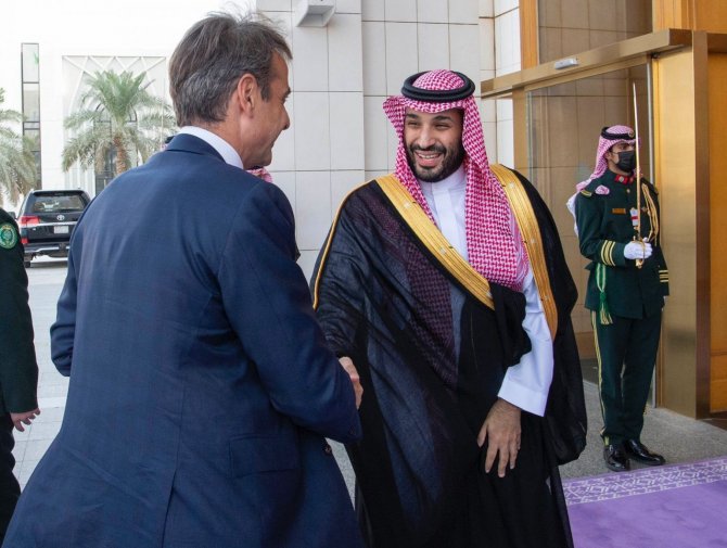Suudi Arabistan Veliaht Prensi Selman, Yunanistan Başbakanı Miçotakis İle Bir Araya Geldi