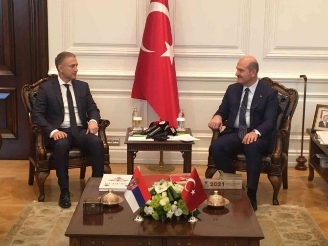 Sırbistan Savunma Bakanı Stefanoviç’ten Bakan Soylu’ya Ziyaret