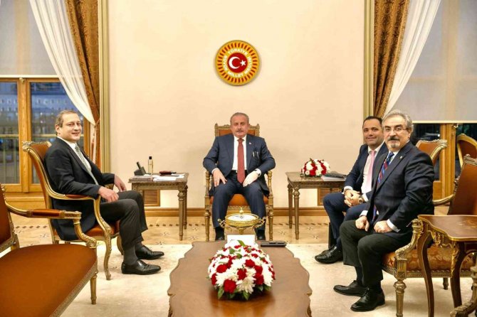 Tbmm Başkanı Şentop, Galatasaray Kulübü Başkanı Elmas İle Yöneticileri Kabul Etti