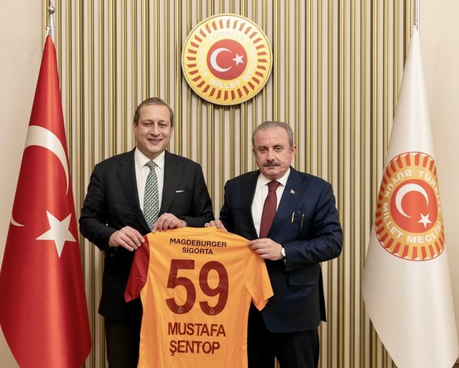 Tbmm Başkanı Şentop, Galatasaray Kulübü Başkanı Elmas İle Yöneticileri Kabul Etti