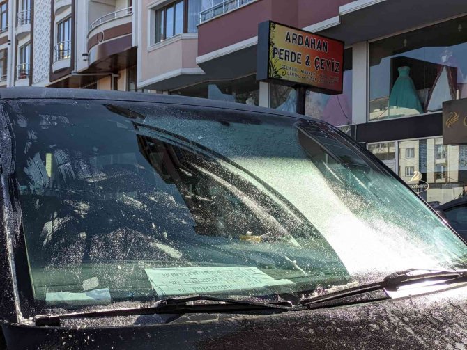 Ardahan’da Araç Camları Buz Tuttu