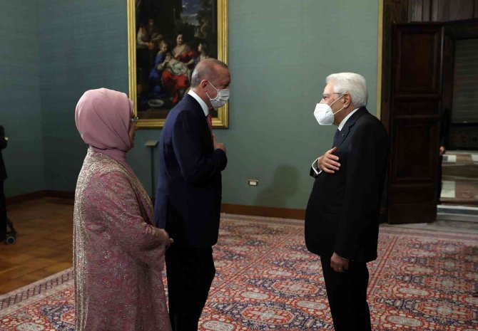 Cumhurbaşkanı Erdoğan, İ̇talya’da G20 Liderleri Onuruna Verilen Akşam Yemeğine Katıldı