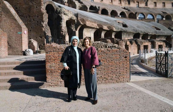 Emine Erdoğan, Roma’da Lider Eşleriyle Tarihi Kolezyum Ve Giardino All’i̇taliana’yı Gezdi