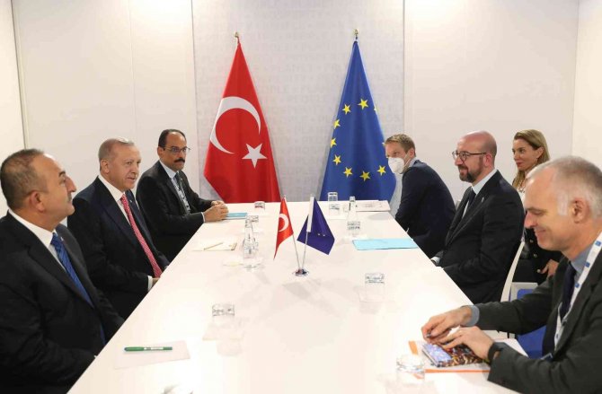 Cumhurbaşkanı Erdoğan, Ab Konseyi Başkanı Michel İle Görüştü