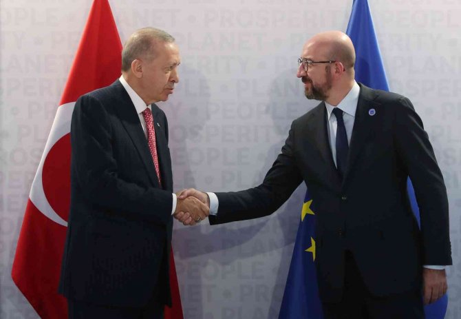 Cumhurbaşkanı Erdoğan, Ab Konseyi Başkanı Michel İle Görüştü