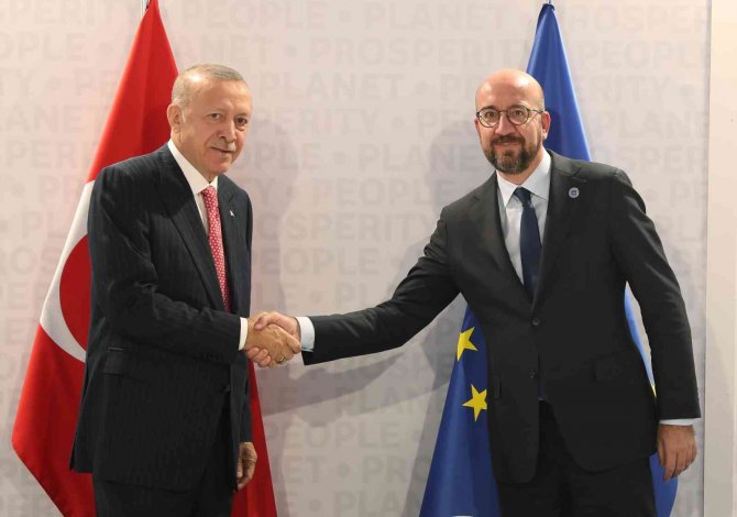 Cumhurbaşkanı Erdoğan, Ab Konseyi Başkanı Michel İle Görüştü