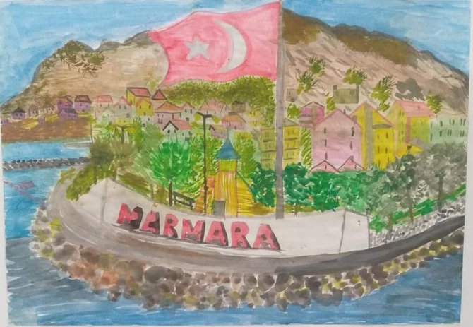 “Benim Gözümden Marmara Adası” Resim Sergisi Açıldı