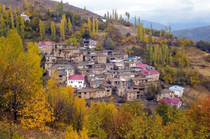 Hizan’ın Taş Evleri Sonbaharla Eşsiz Manzara Oluşturuyor