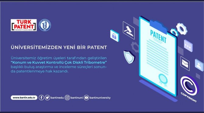 Bartın Üniversitesinden Yeni Bir Patent