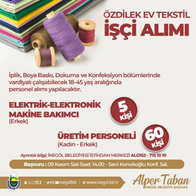 İ̇negöl Belediyesi’nden İstihdama Destek