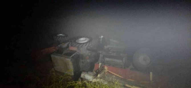 Traktör Şarampole Yuvarlandı: 1 Yaralı