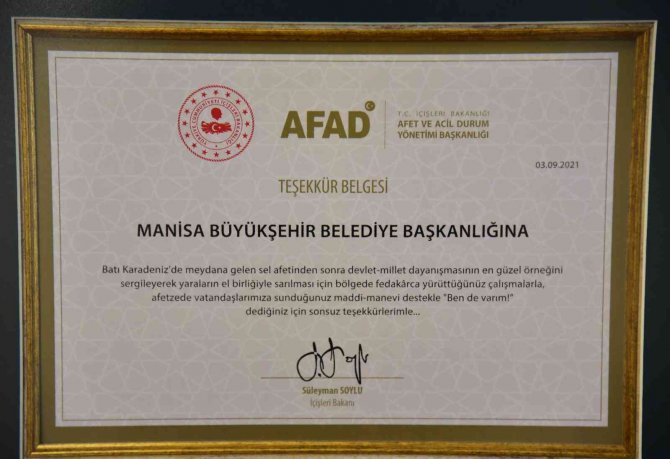 Bakan Soylu’dan Manisa Büyükşehir Belediyesine Teşekkür